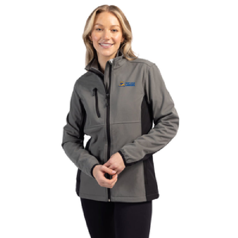 Clique Narvik Recycled Colorblock Stretch Softshell Womens Full Zip Jacket - Lancers