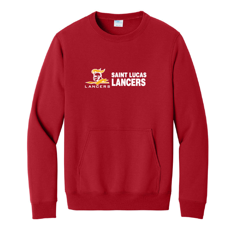 Port & Co® Core Fleece Crewneck Pocket Sweatshirt - Lancers