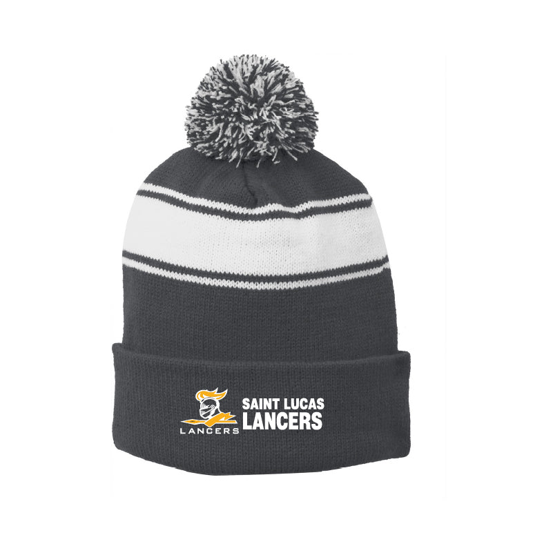 Sport-Tek® Stripe Pom Pom Beanie - Lancers